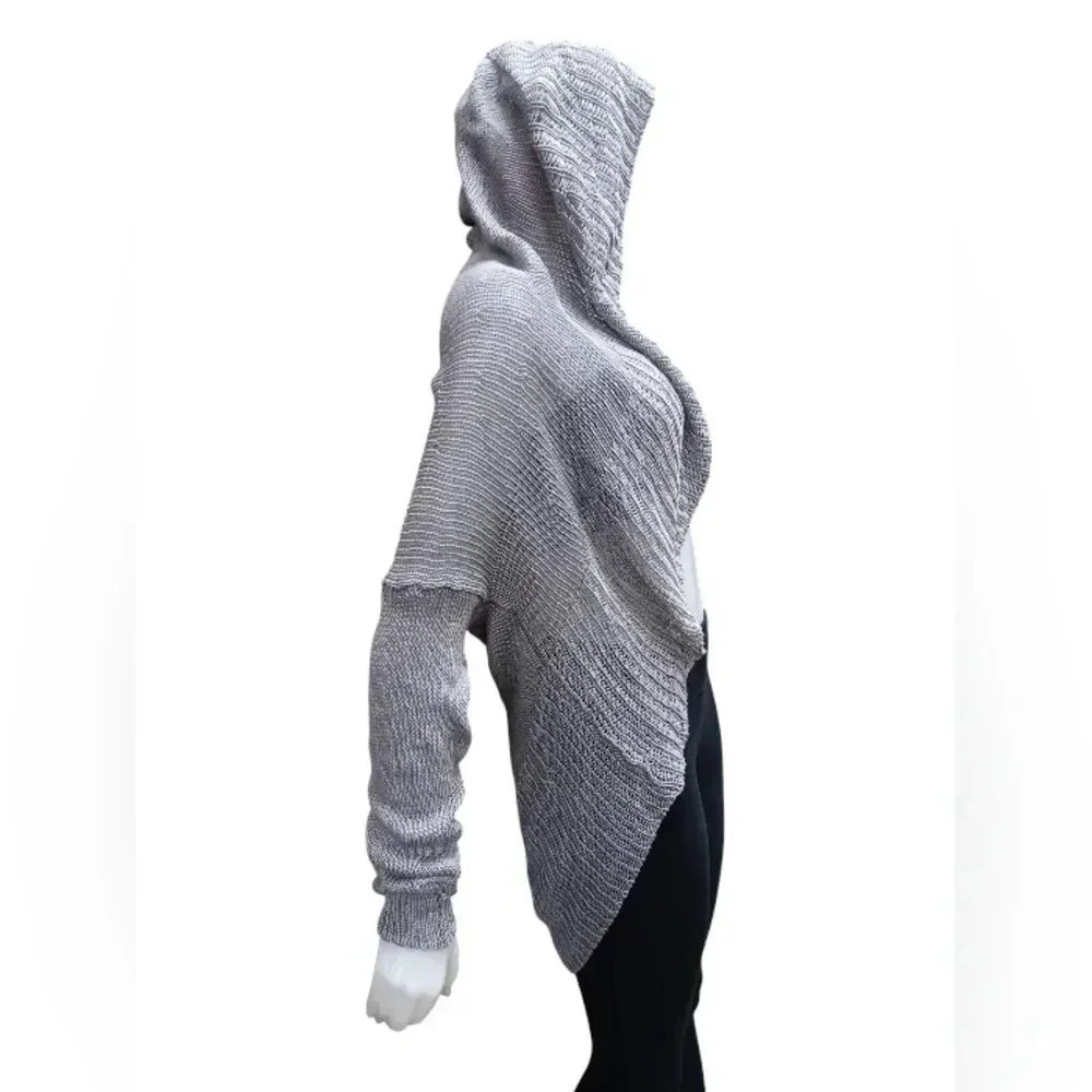 Vince Knit Hooded Open Gray L/S Cardi  Size Large